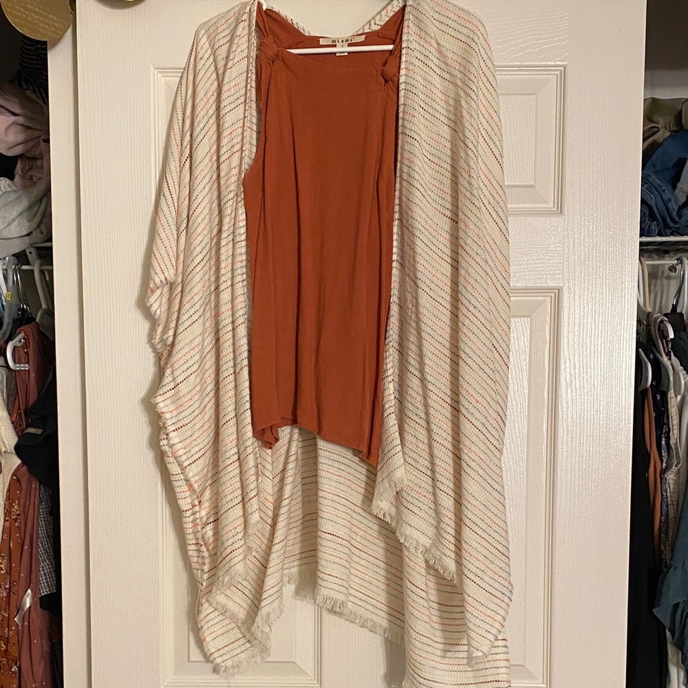 Striped Kimono with Rust Top